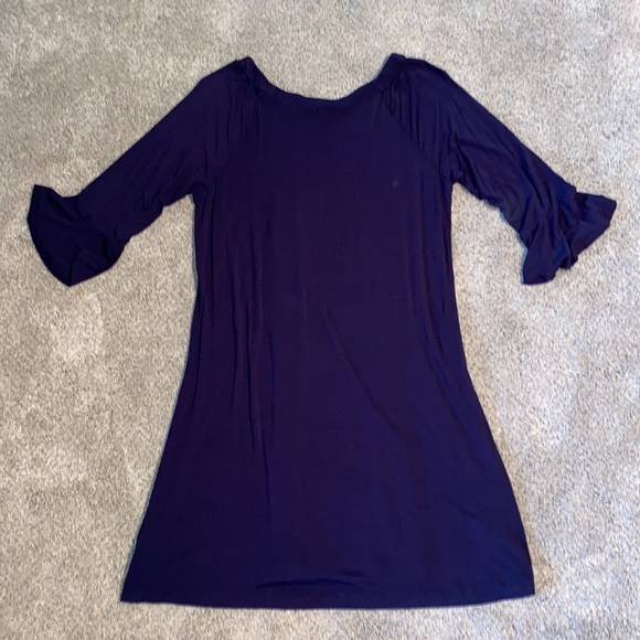 Navy Embroidered Dress - Picture 3 of 5